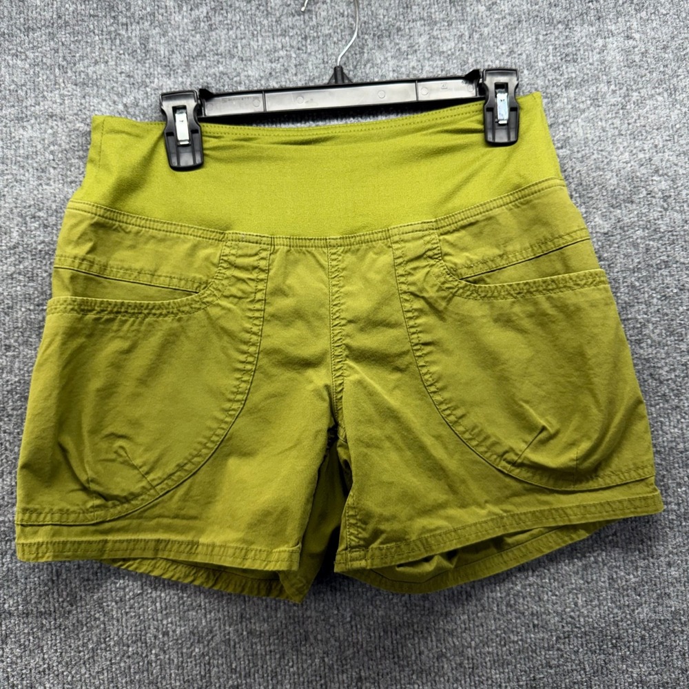 PrAna Organic Cotton Stretch Casual Shorts Women's Size S Green Utility Pockets